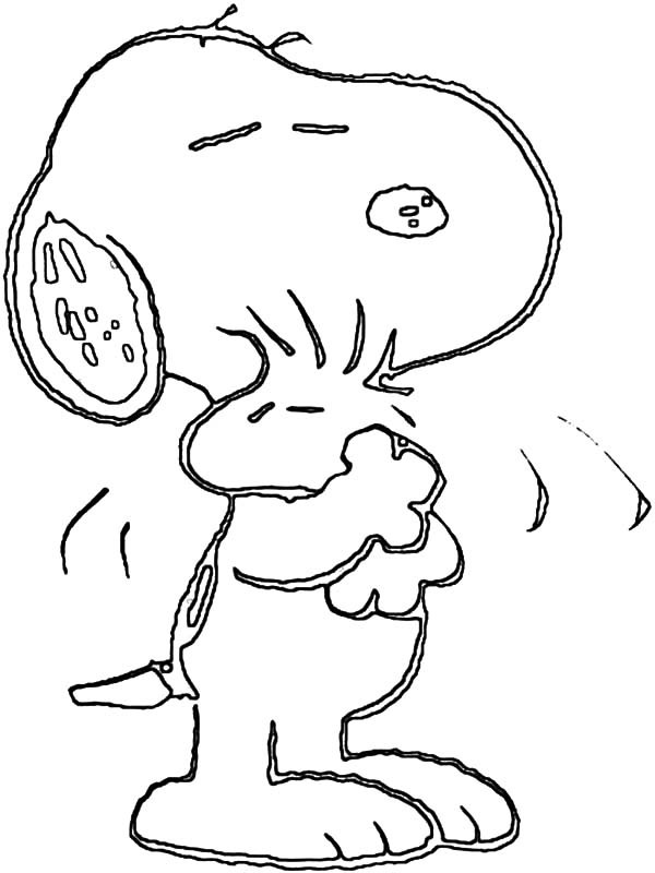 600x800 Snoopy Hug Woodstock Tight Coloring Pages Best Place To Color