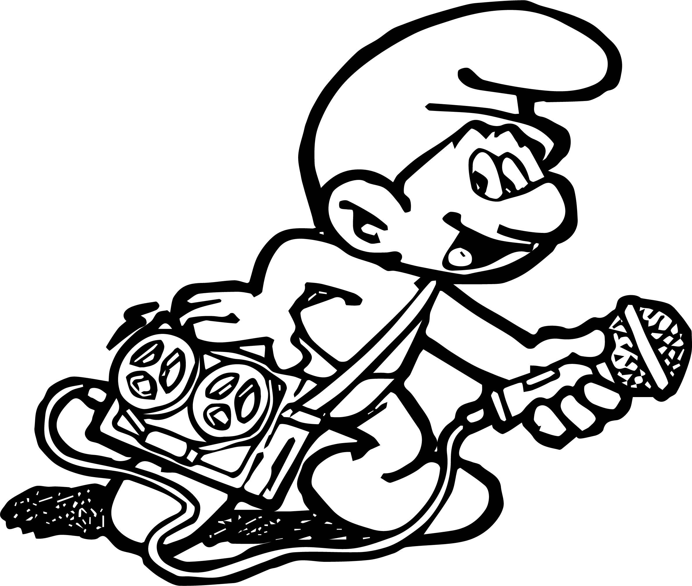 2379x2013 Incredible Smurf Coloring Page Music Player Wecoloringpage Pic