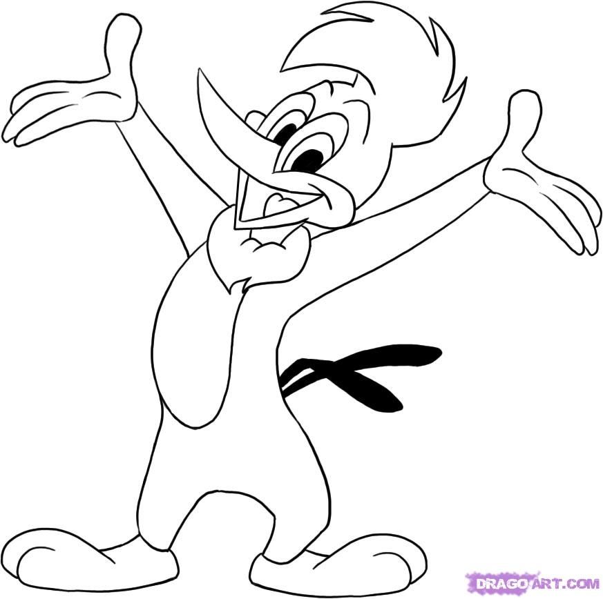 873x868 Pin Woody Woodpecker Coloring Pages
