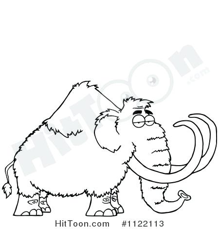 450x470 Wooly Mammoth Colouring Page Mammoth Black And White Pencil And