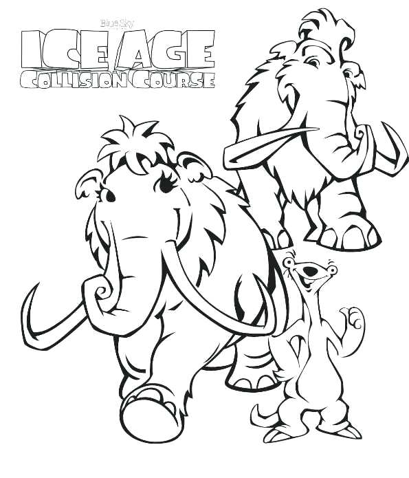 595x695 Wooly Mammoth Coloring Page 7 Coloring Pages Of Ice Age Collision