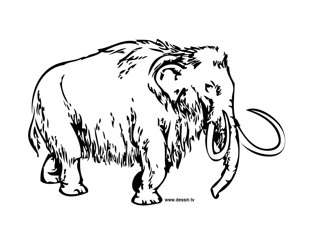 1024x768 Coloring Mammoth