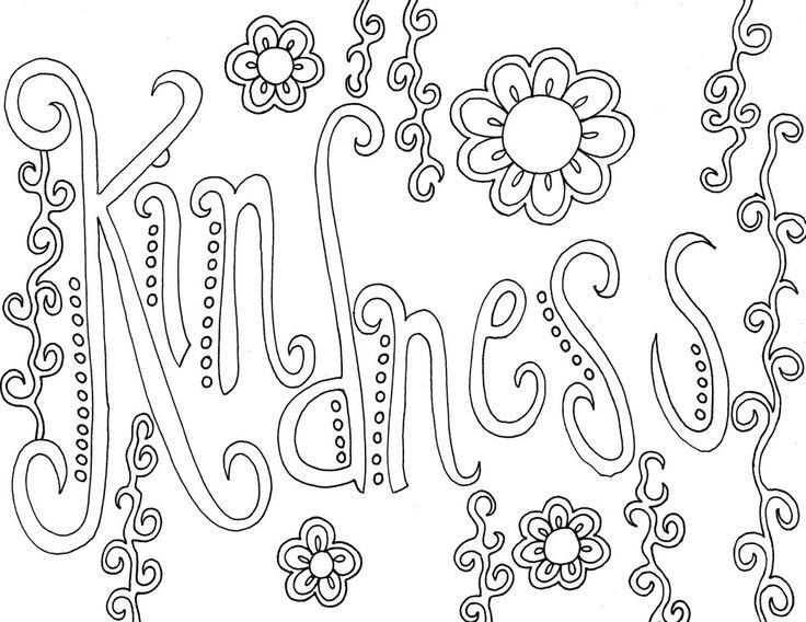 736x568 Coloring Pages With Words Kindness Word Coloring Pages Grown Ups