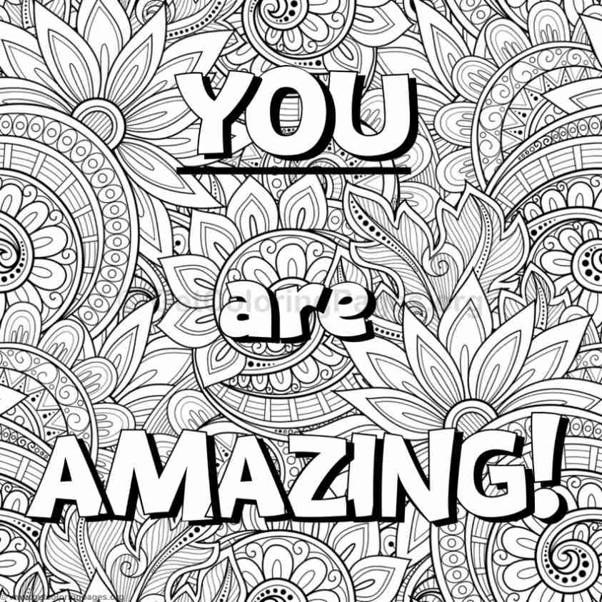 843x843 Inspirational Word Coloring Pages
