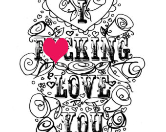 340x270 Curse Coloring Page Adult Coloring Page Valentine's Day