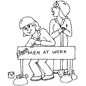 300x300 Woman At Work Coloring Page