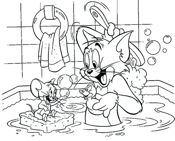 600x484 Coloring Pages Tom And Coloring Pages Tom And Tom And Tom And Bath