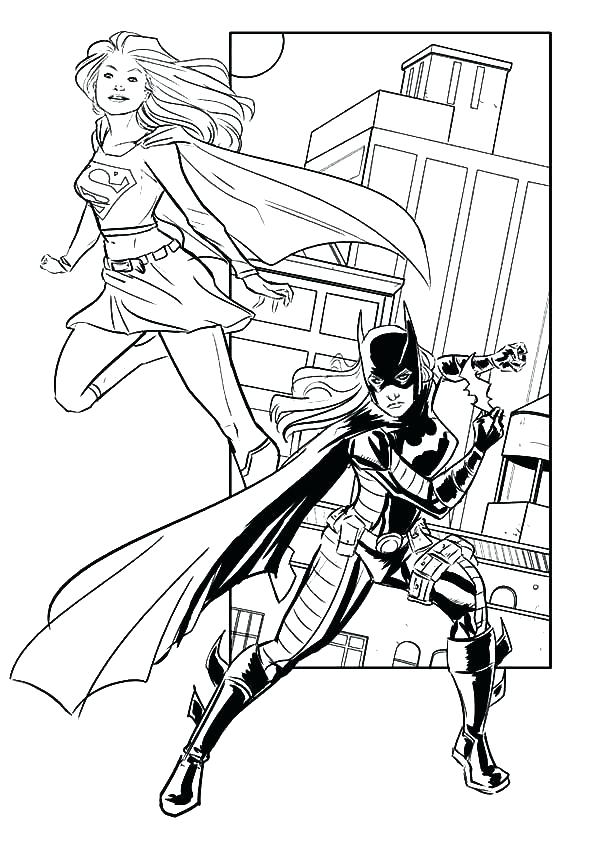600x850 Batgirl Coloring Page Full Size Of Coloring Pages Together