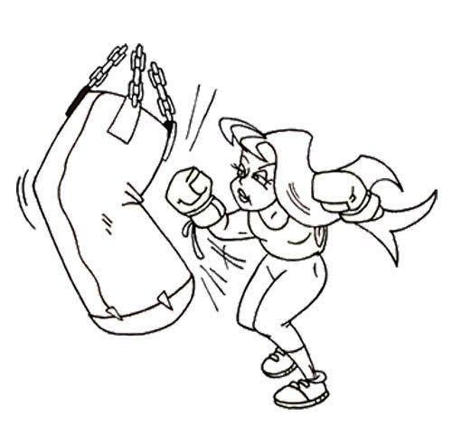 500x482 The Girl Boxing Workout Coloring For Kids Boxing