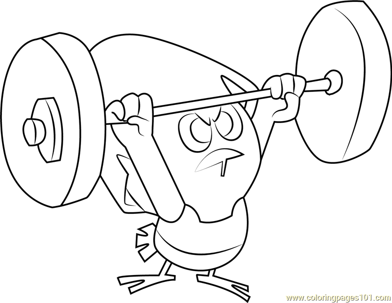 800x618 Calimero Doing Workout Coloring Page