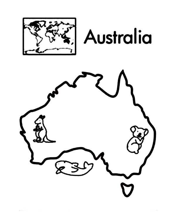 600x755 Australia Continent In World Map Coloring Page Printable