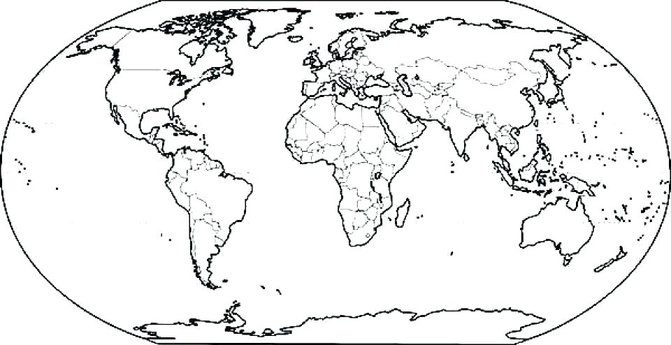 960x494 World Map Coloring Page With Countries Coloring Page World Map