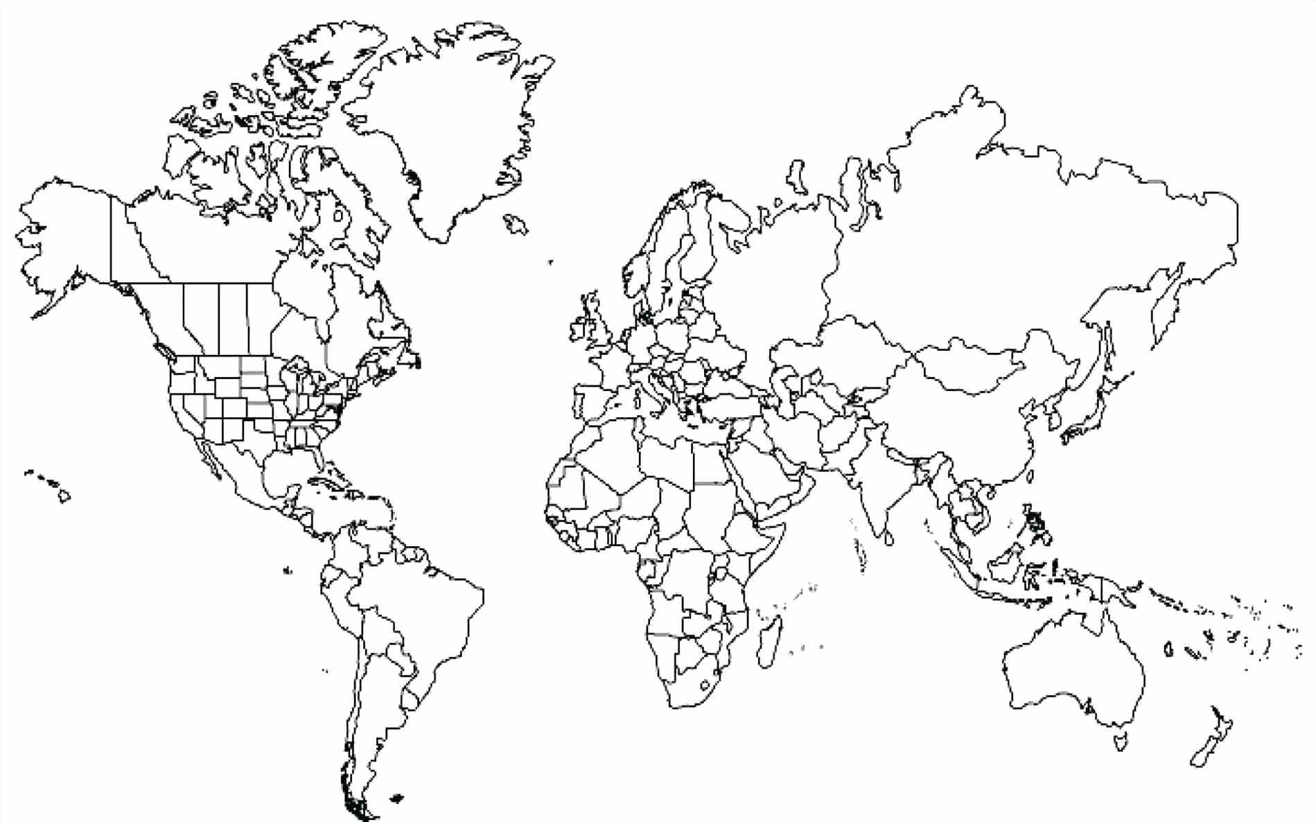 1899x1186 World Map Coloring Page