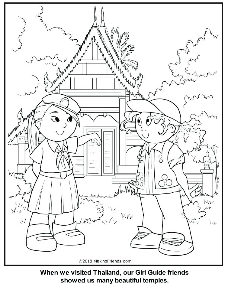 755x949 Thinking Day Colouring Page World Thinking Day Colouring Page 0