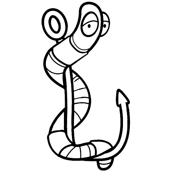 600x627 Fishing Pole Coloring Page