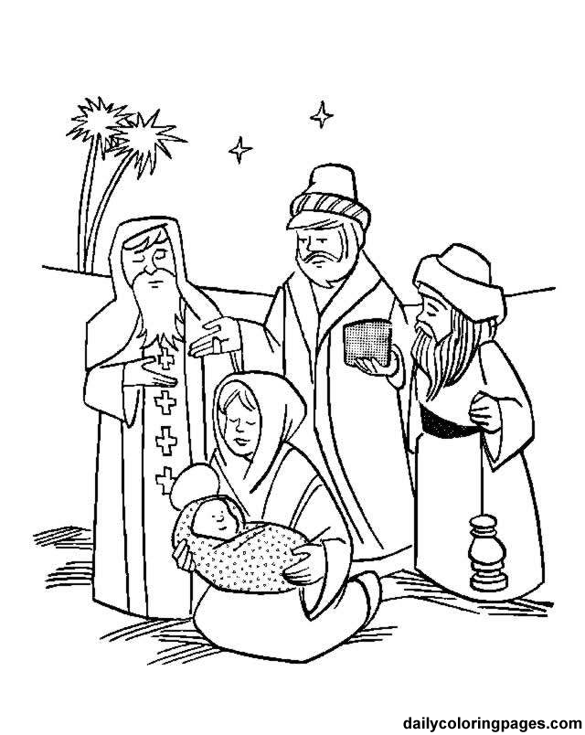 640x804 Three Wise Men Coloring Pages