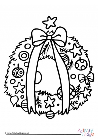 320x453 Christmas Wreath Colouring Page