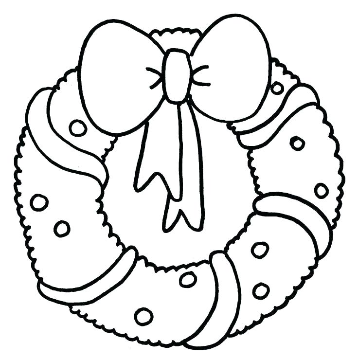736x740 Christmas Wreath Coloring Page