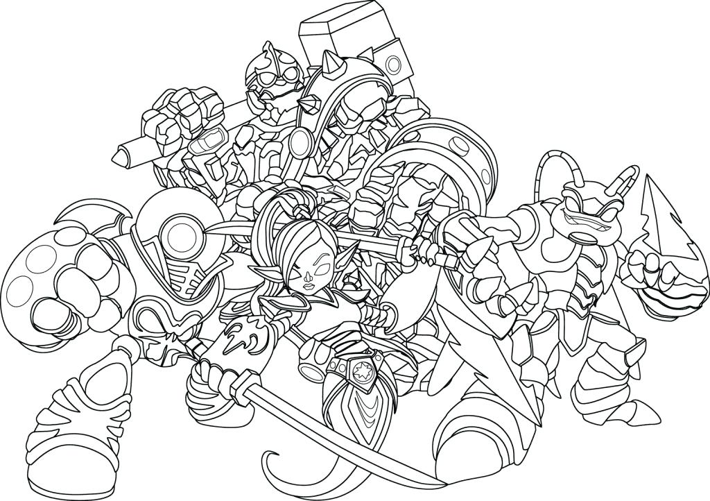 1024x722 Skylander Coloring Pages Jawbreaker Coloring Page Skylander