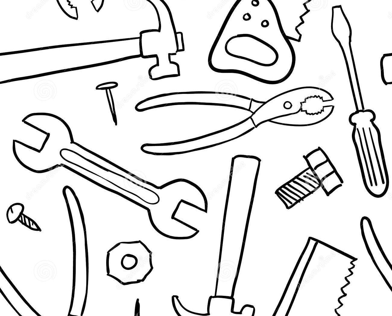 1300x1050 Construction Colotring Pages Tools Free Coloring For Kids