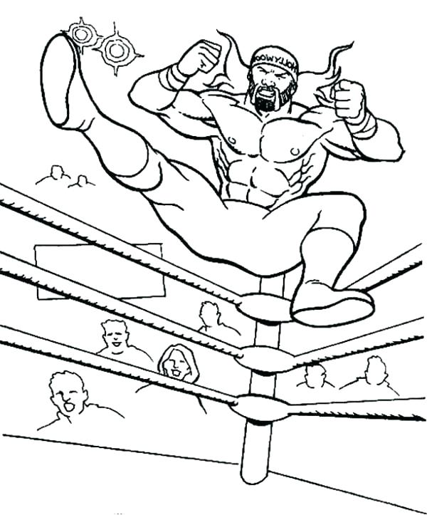600x723 Ring Coloring Pages Wrestling Coloring Pages Wrestler Coloring