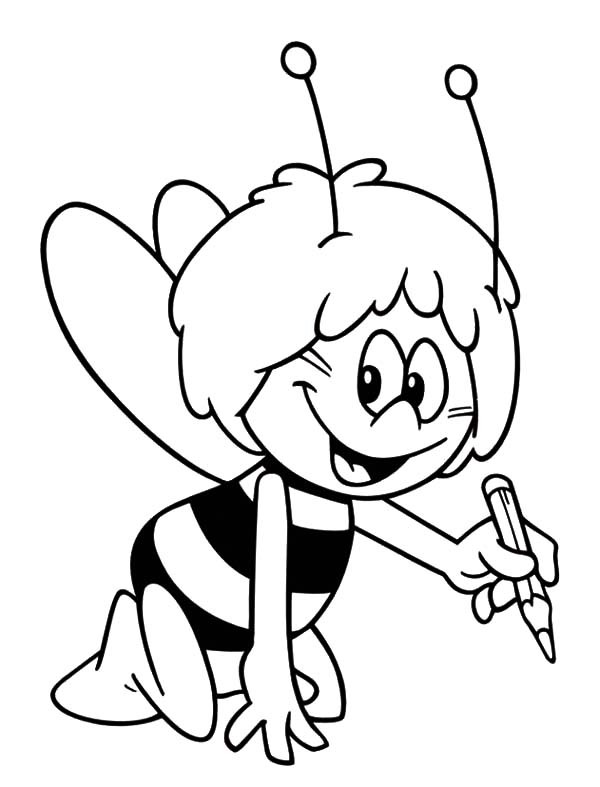 600x787 Maya The Bumble Bee Writing Coloring Pages Best Place To Color