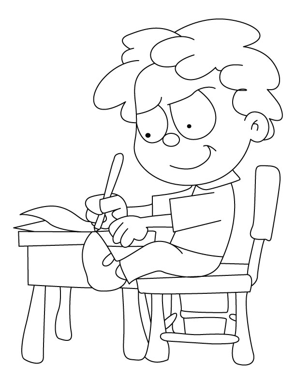 612x792 Writing Coloring Page