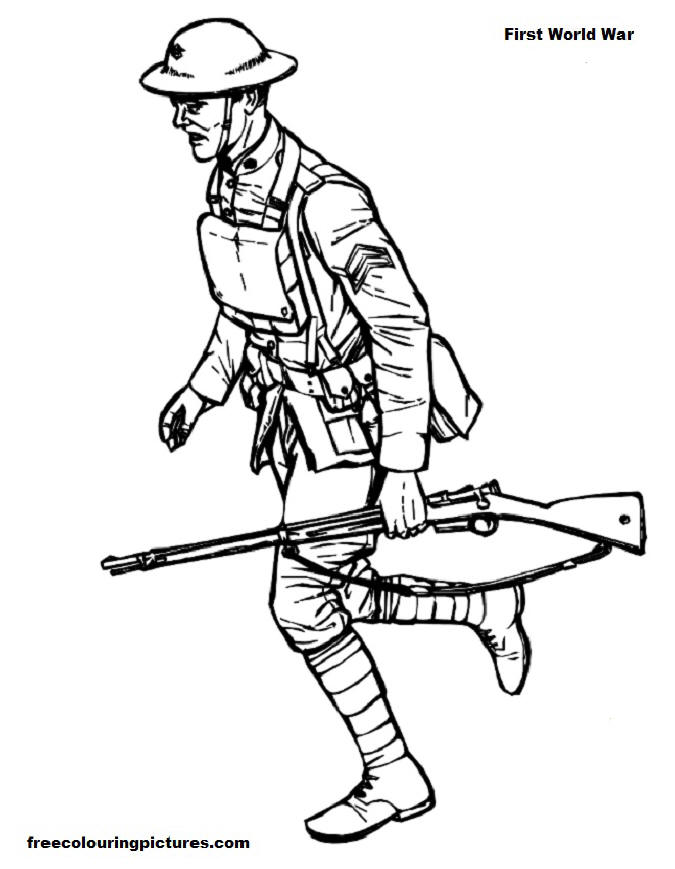 675x869 Day Coloring Pages Ww1 Us Marine, Sailor, Amp Soldier Marching