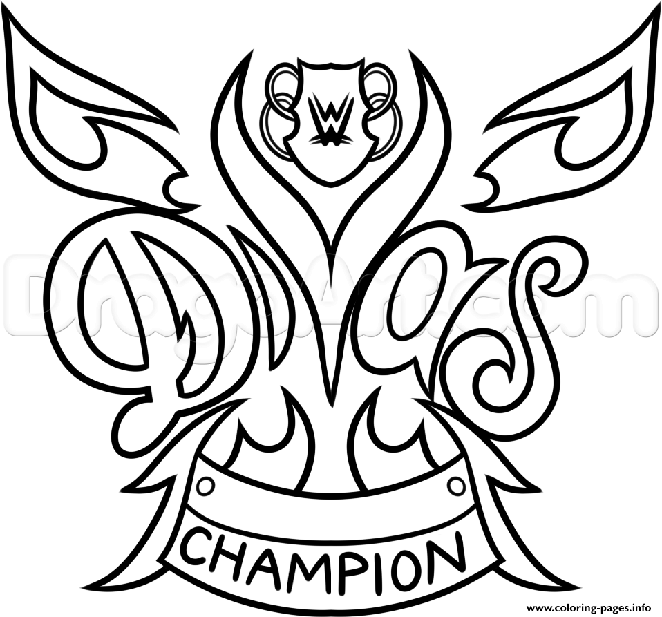 958x893 Wwe Diva Championship Belt Nikki Bella Wrestling Coloring Pages