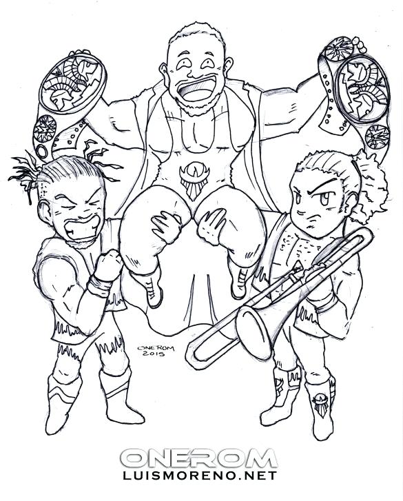 585x727 Wwe Divas Coloring Pages The New Day By Wwe Divas Championship