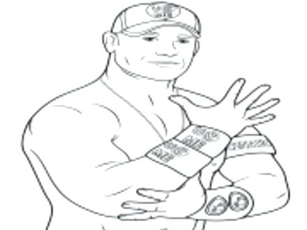 440x330 John Cena Coloring Pages Online Wrestling Contender John Coloring