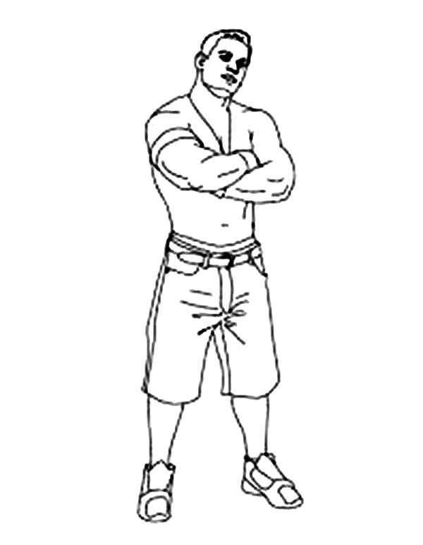 600x773 Wwe Wrestling Contender John Cena Coloring Page Color Luna