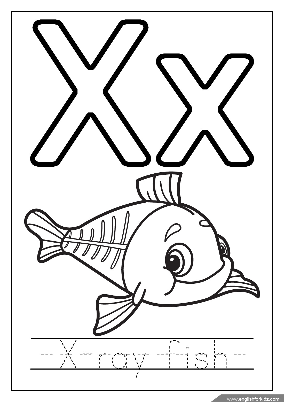 X Ray Fish Coloring Page