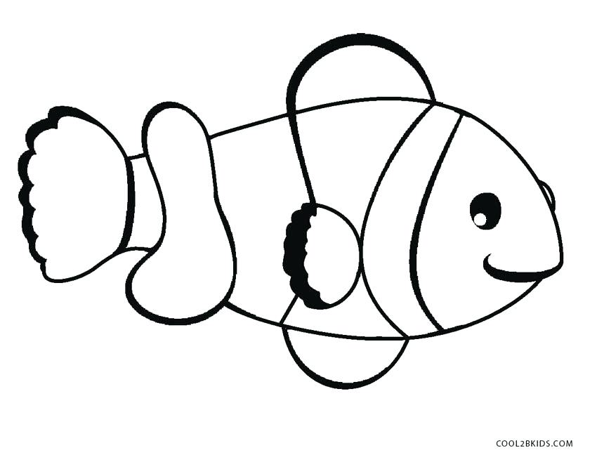 850x658 Fish Coloring Pictures Clown Fish Coloring Page Rainbow Fish