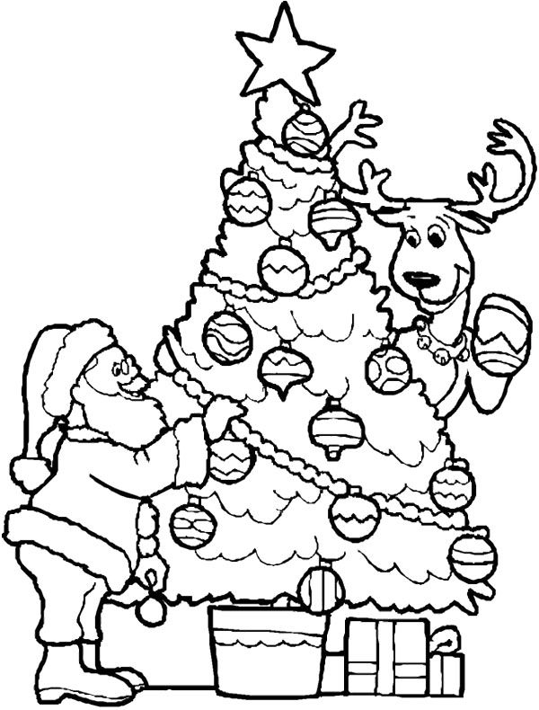 600x790 Christmas Tree And Santa Coloring Page Jesus Christ