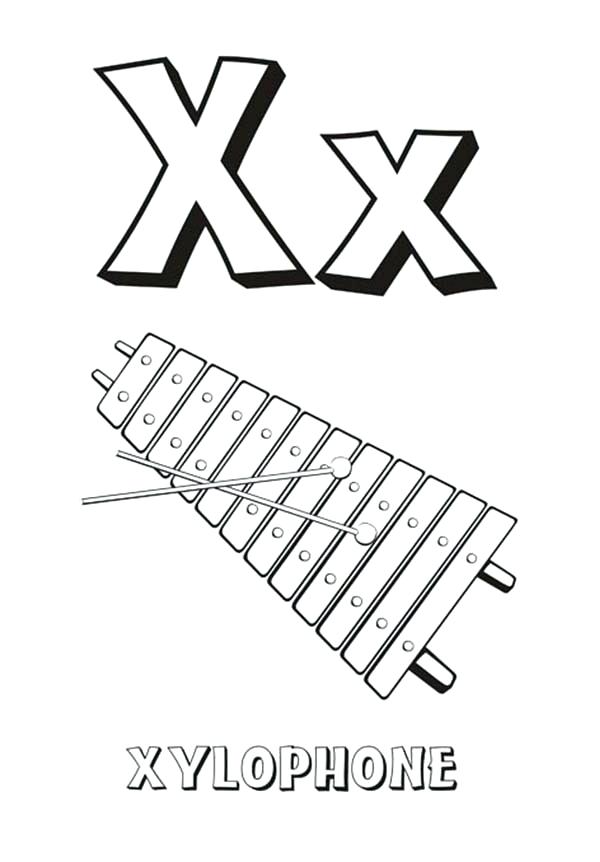 600x862 Xylophone Coloring Page Alphabet Letter X Is For Xylophone