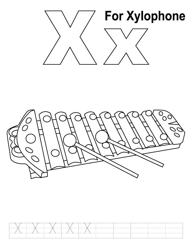 612x792 Xylophone Coloring Page X Xylophone Coloring Page Xylophone