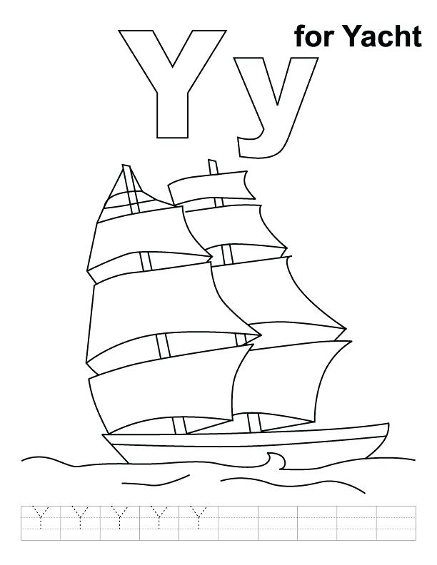 612x792 Y Coloring Pages Y For Yacht Coloring Page With Handwriting
