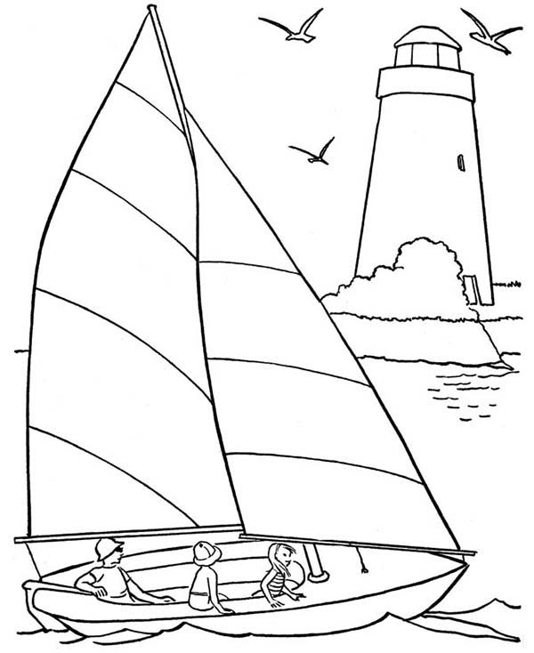 Yacht Coloring Pages