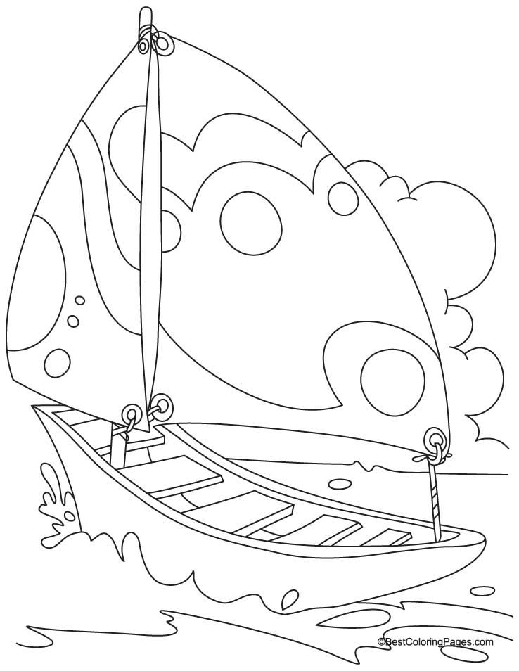738x954 Yacht In Sea Coloring Page Free Printable