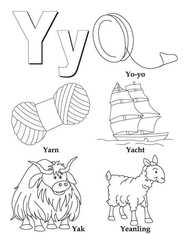 612x792 My A To Z Coloring Book Letter Y Coloring Page