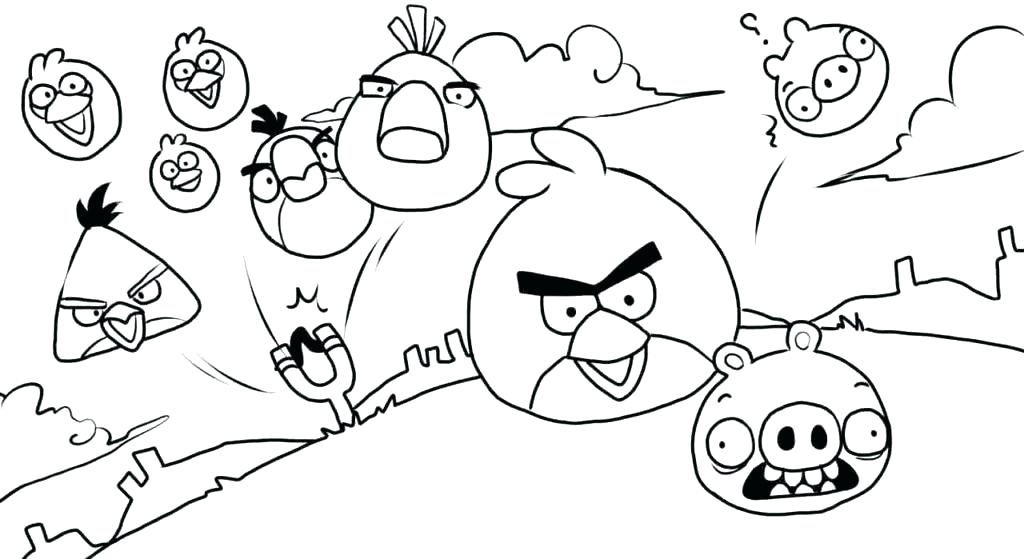 1024x559 Angry Birds Coloring Pages Yellow Angry Bird Coloring Page Angry