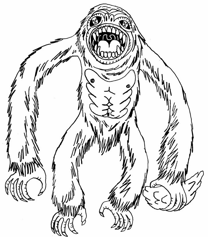 726x824 Yeti Line Drawing