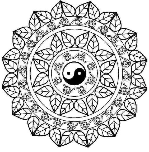564x577 Mandala Con El Free Printable Online Yin Yang Coloring Pages