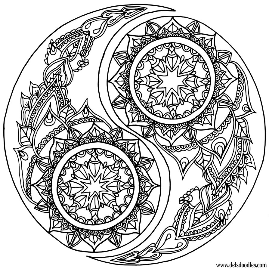 894x894 Yin Yang Coloring Page By Welshpixie