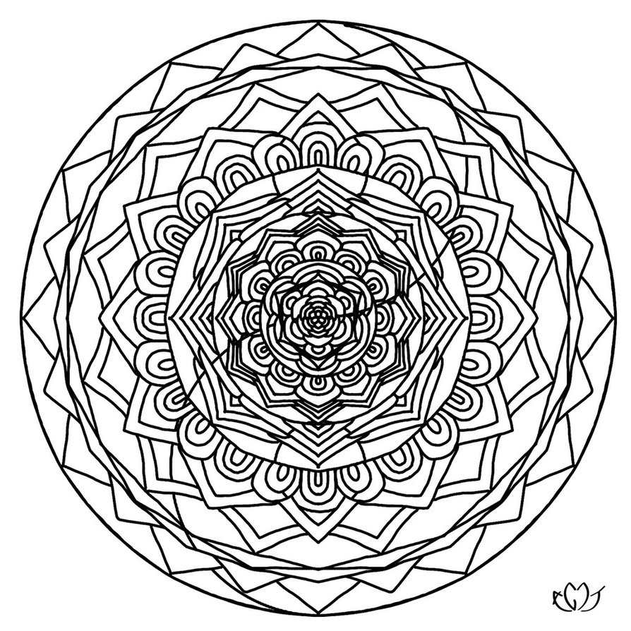 894x894 Ying Yang Mandala (Coloring Page) By Alelmt