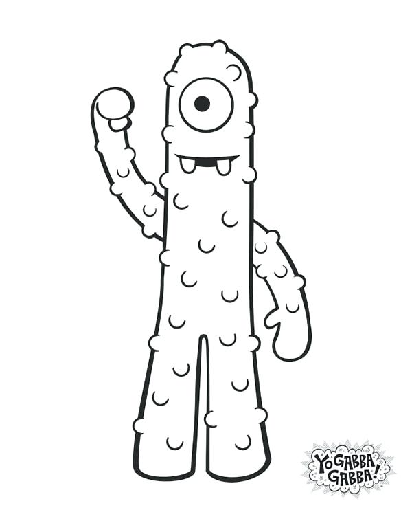 600x742 Yo Gabba Gabba Coloring Page Yo Coloring Pages The Red Cyclops