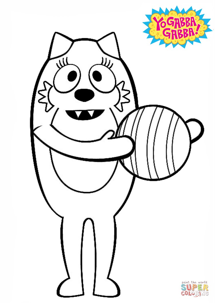 750x1054 Muno Yo Gabba Gabba Coloring Pages Fresh Toodee With Ball Coloring