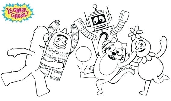567x337 Yo Gabba Gabba Coloring Book Five Costumed Toys Come To Life Yo