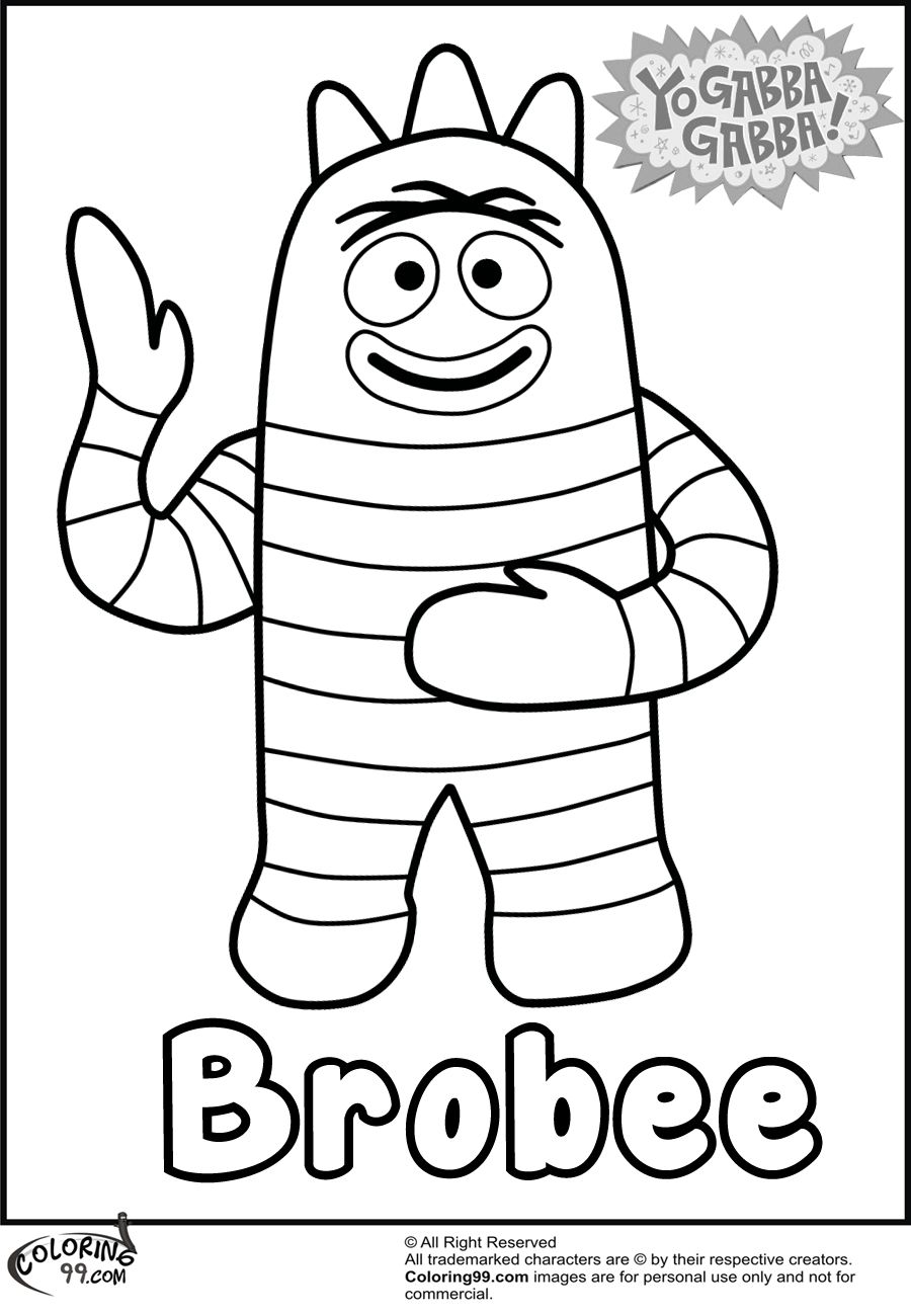 900x1300 Yo Gabba Gabba Coloring Pages Yo Gabba Gabba Yo